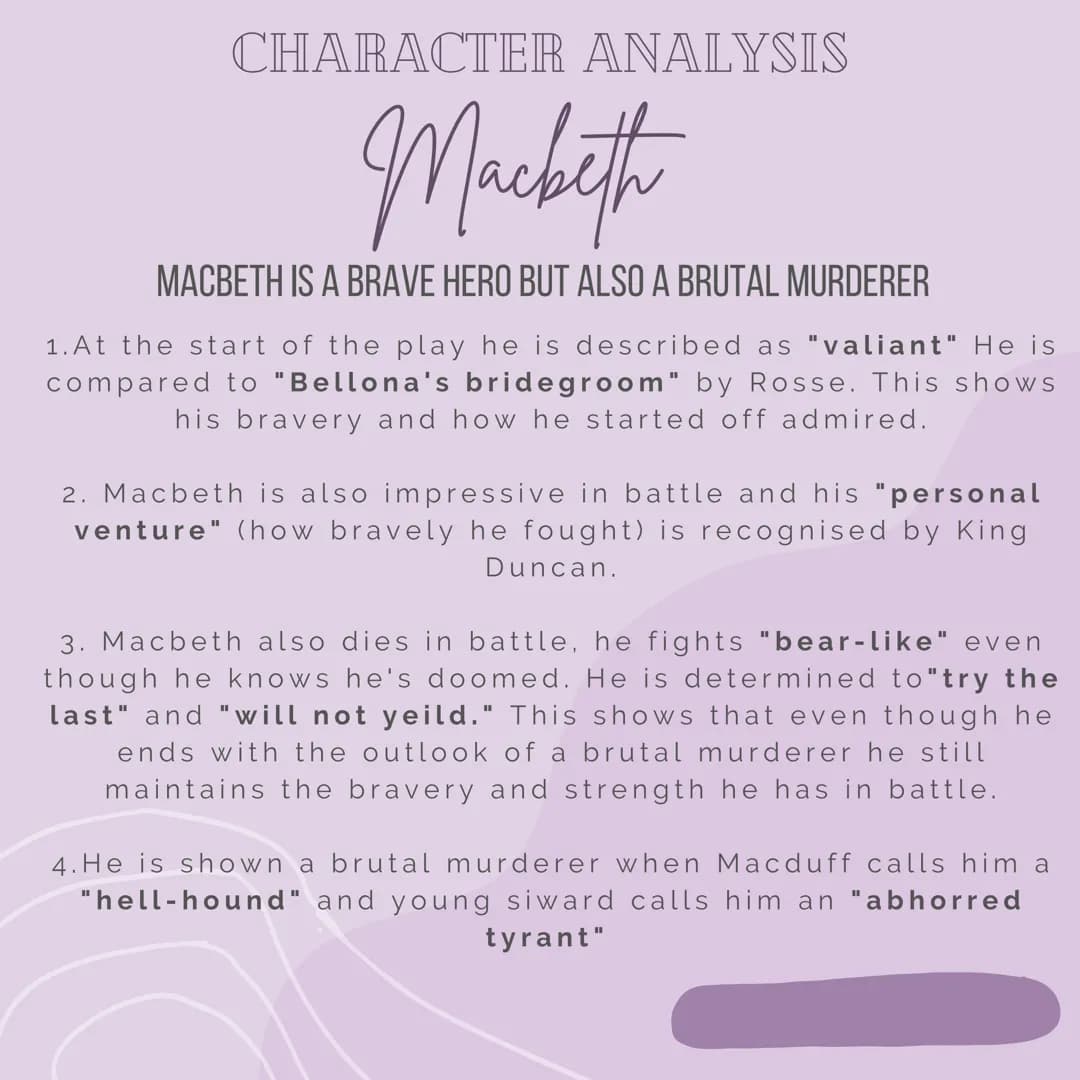 
<h2 id="macbethspersonalitytraits">Macbeth's Personality Traits</h2>
<p>Macbeth is initially portrayed as a brave hero in the play. He is d