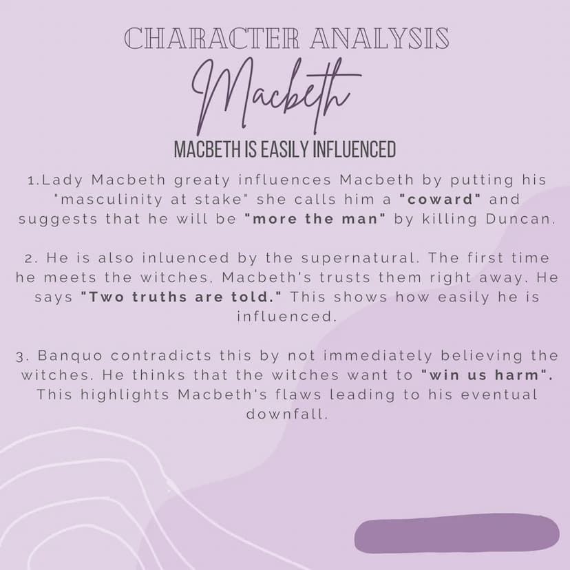 
<h2 id="macbethspersonalitytraits">Macbeth's Personality Traits</h2>
<p>Macbeth is initially portrayed as a brave hero in the play. He is d