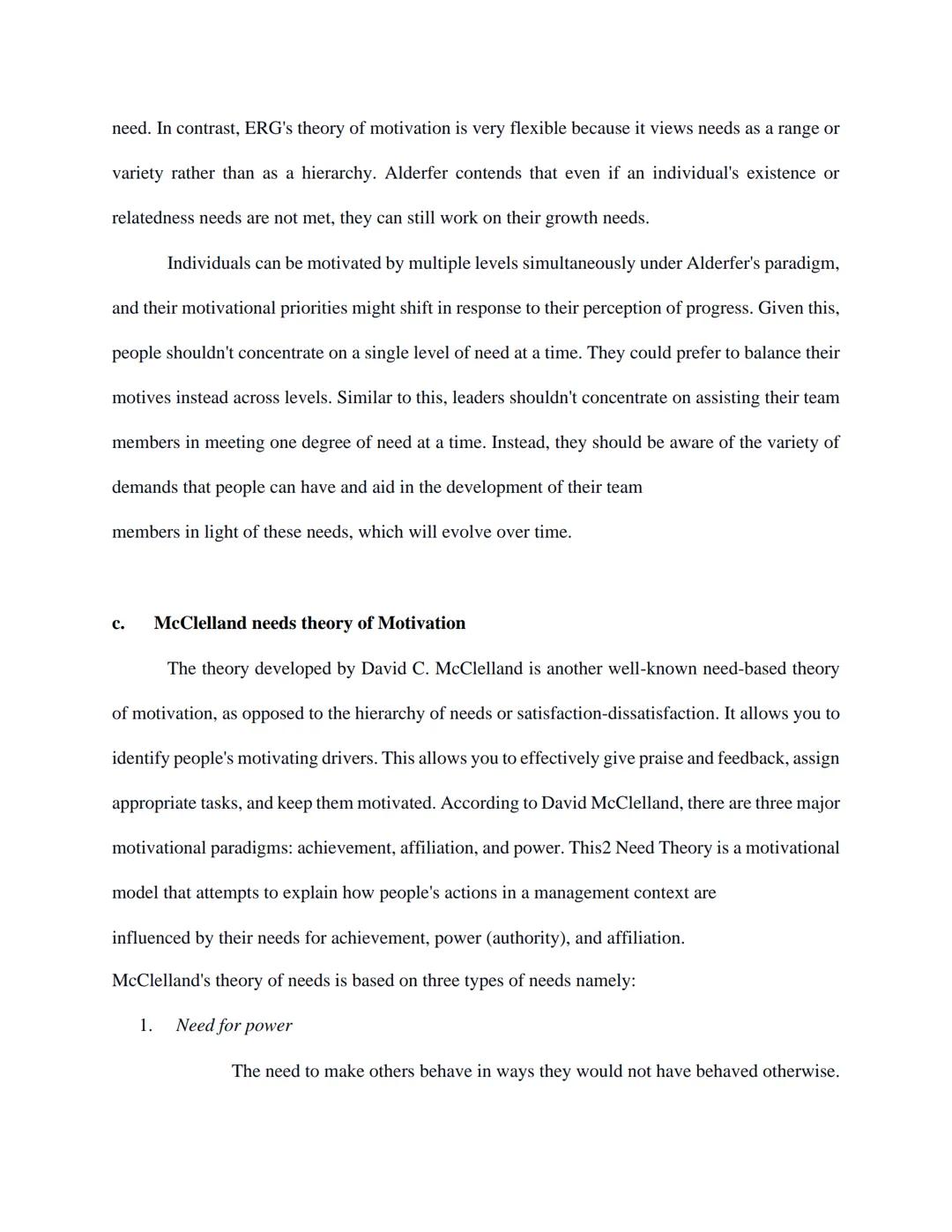 I.
INTRODUCTION
According to Nader (2019), two factors affect an individual's performance: the type of
existing leadership and personal moti