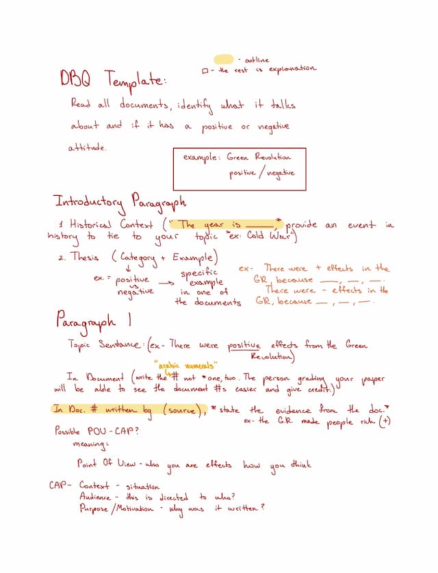 Know APWH: DBQ, SAQ, LEQ Template thumbnail