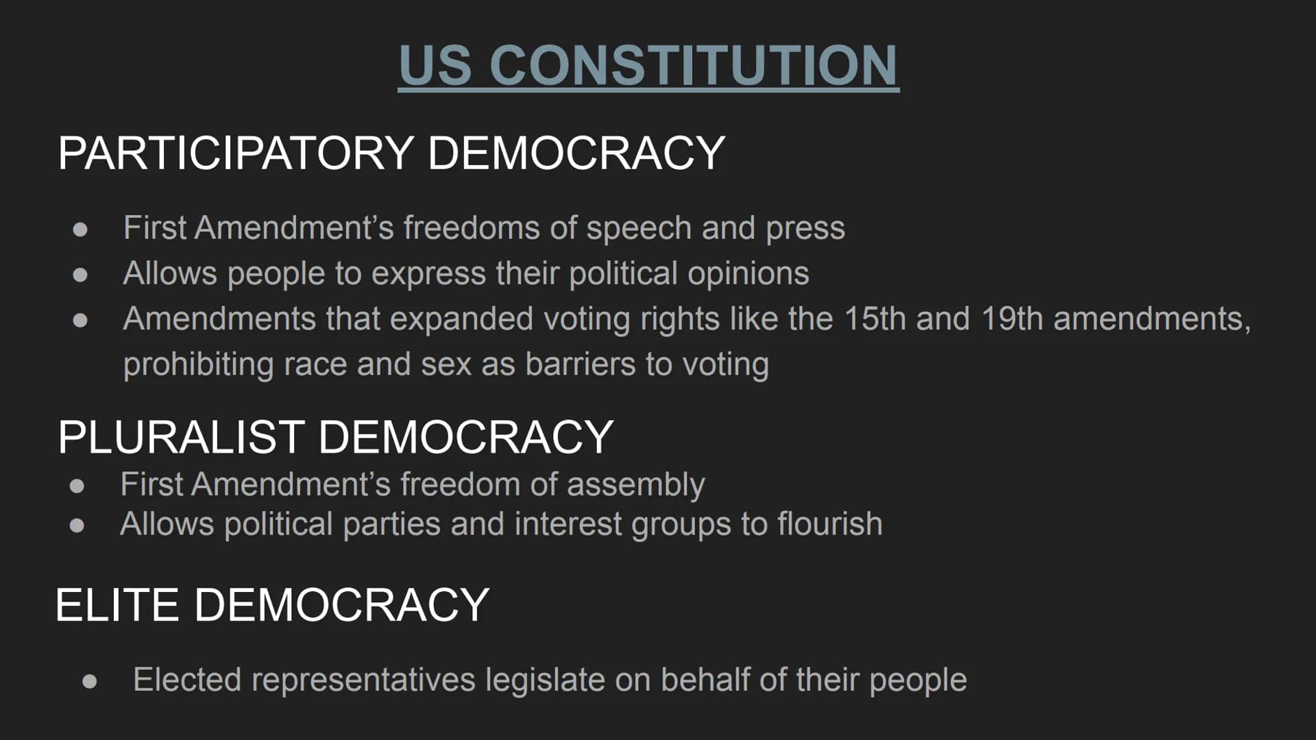 AP US GOVERNMENT AND
POLITICS UNIT 1 SUMMARY
REVIEW NATURAL RIGHTS
Rights people possess by natural law apart from a government
POPULAR SOVE