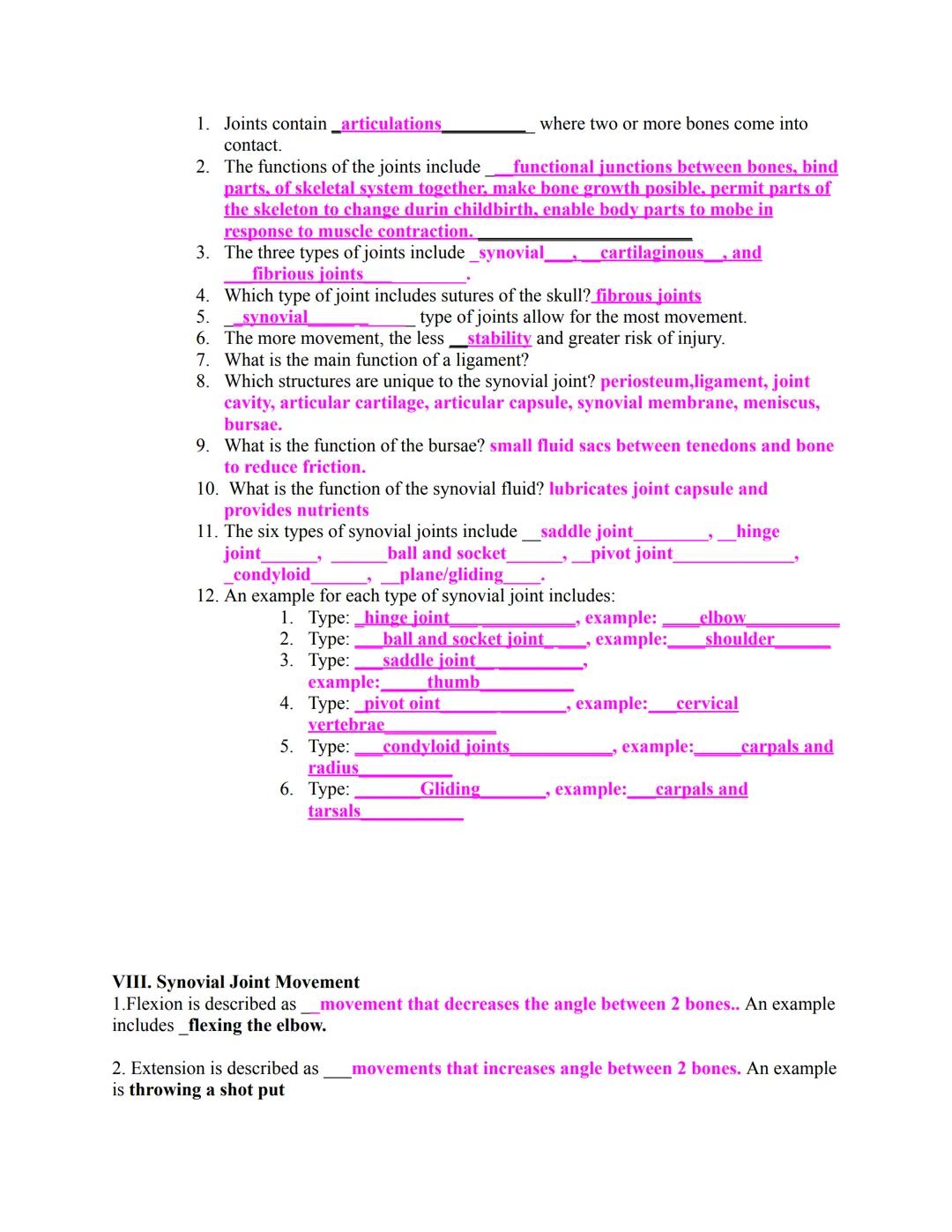 Skeletal System/Joints Study Guide

I. Bone Structure

A. Bone Classification

1. The five classes of bone according to shape are flat, long
