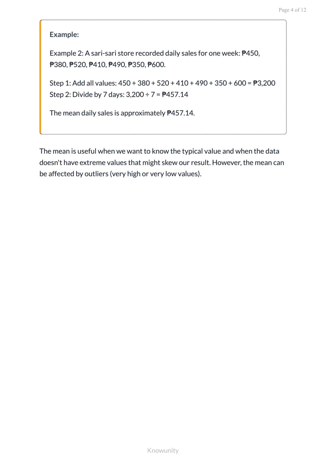Measures of central tendency: Mean, median, and mode
Learn to calculate and interpret mean, median, and mode
in data sets
What you will lear