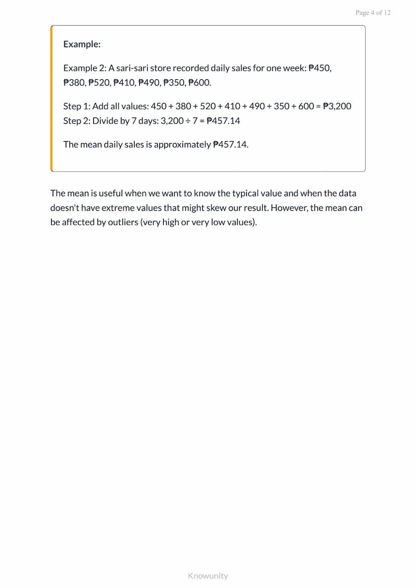 Measures of central tendency: Mean, median, and mode
Learn to calculate and interpret mean, median, and mode
in data sets
What you will lear