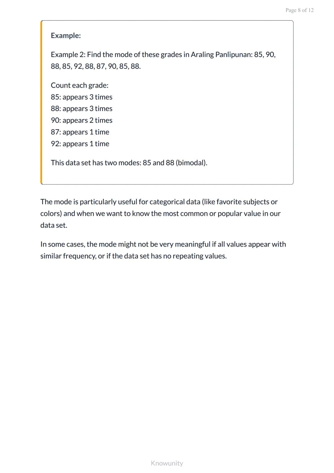 Measures of central tendency: Mean, median, and mode
Learn to calculate and interpret mean, median, and mode
in data sets
What you will lear