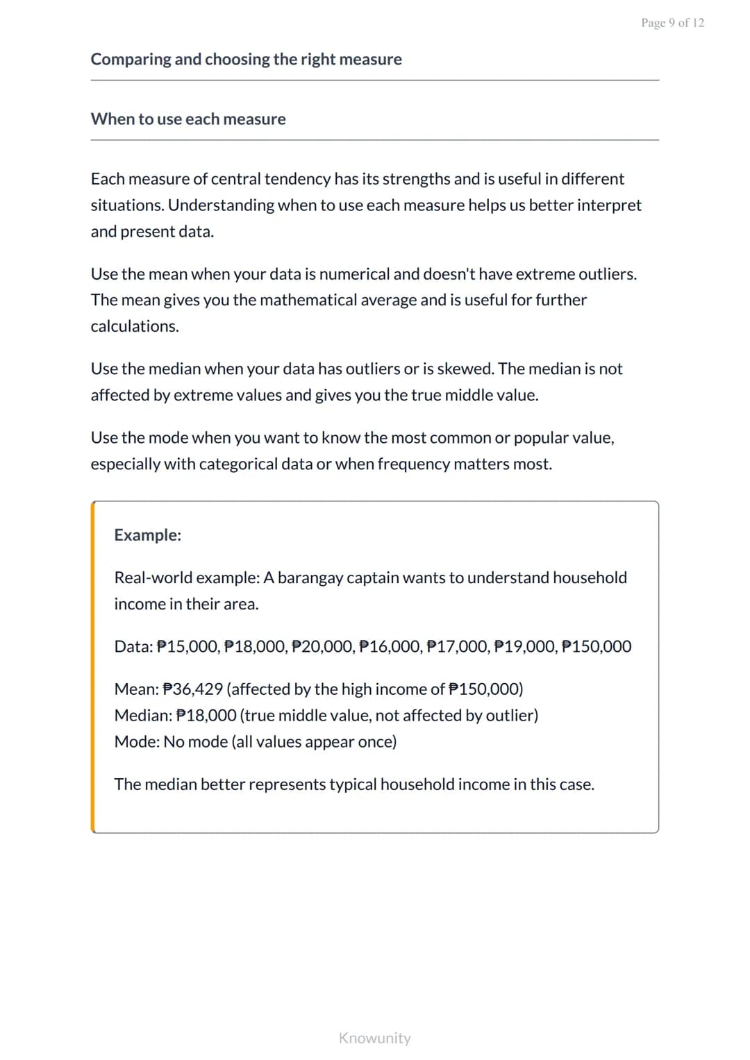 Measures of central tendency: Mean, median, and mode
Learn to calculate and interpret mean, median, and mode
in data sets
What you will lear