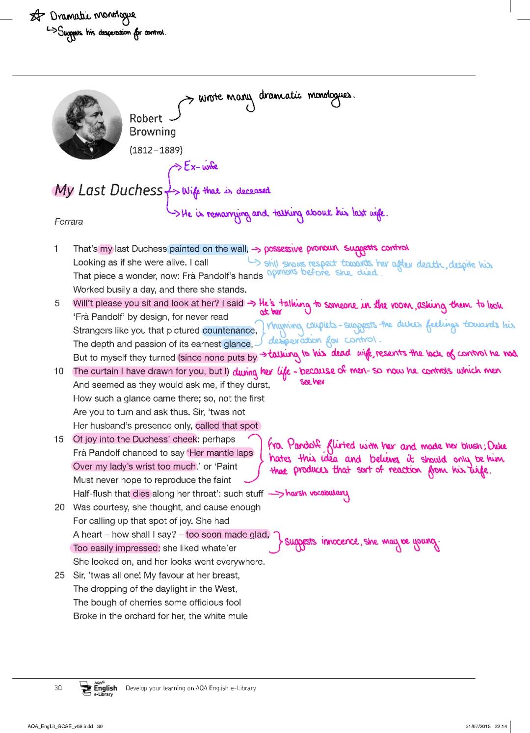 My Last Duchess Full Poem and In-Depth Annotations PDF