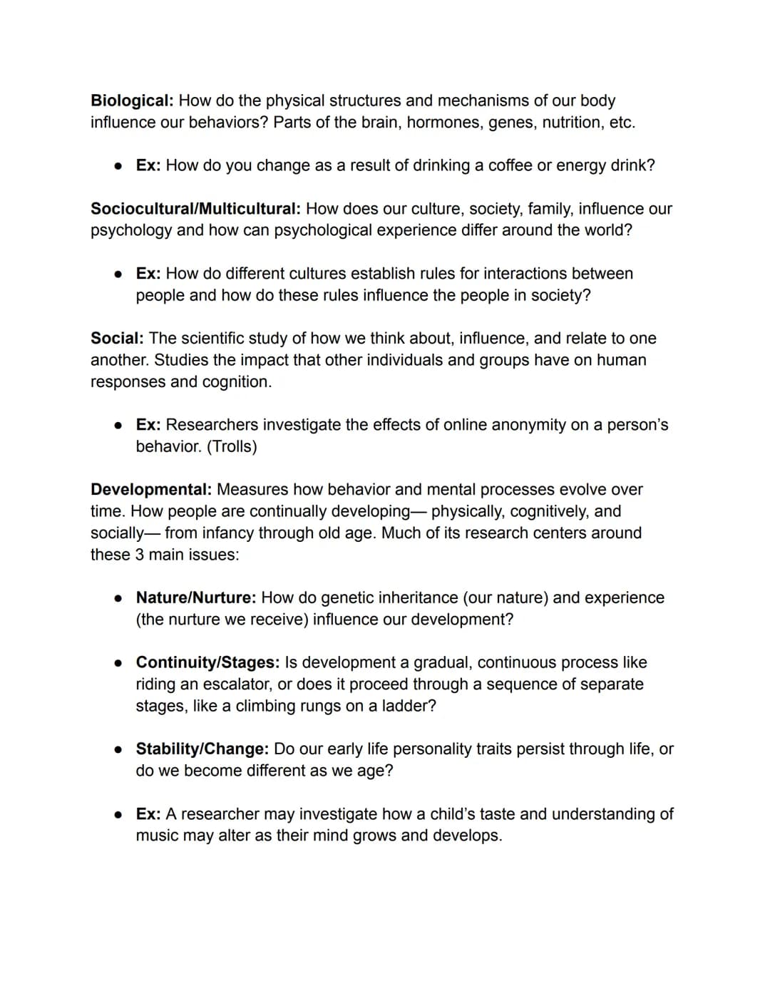 UNIT 1: PSYCH TERMINOLOGY
Psychology: The scientific study of behavior and mental processes.
Types of Psych Research:
Experimental: Experime