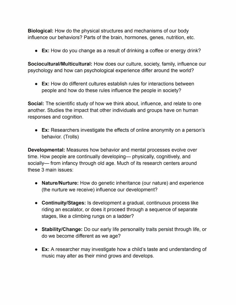 UNIT 1: PSYCH TERMINOLOGY
Psychology: The scientific study of behavior and mental processes.
Types of Psych Research:
Experimental: Experime
