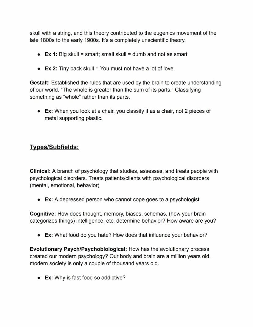 UNIT 1: PSYCH TERMINOLOGY
Psychology: The scientific study of behavior and mental processes.
Types of Psych Research:
Experimental: Experime