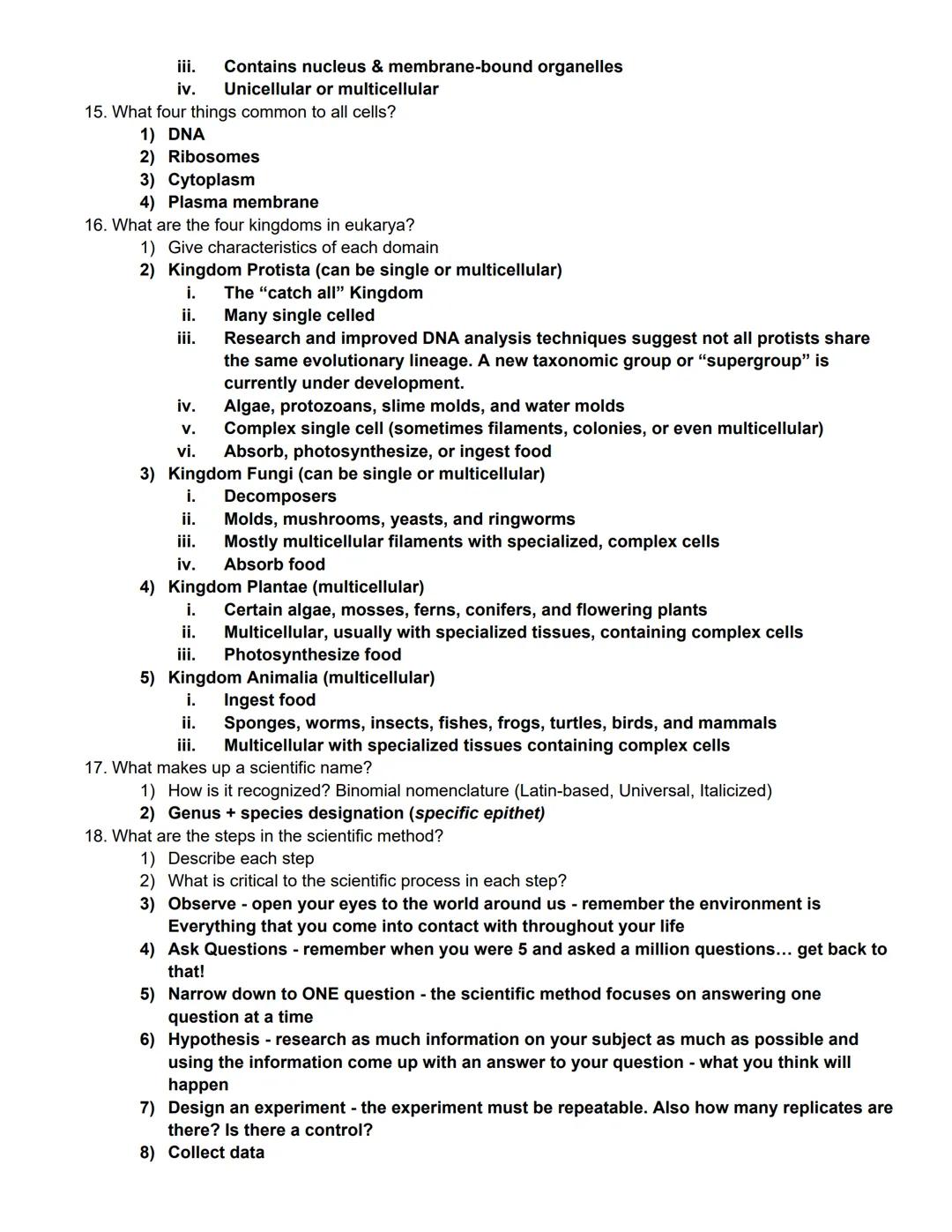 CH 1 A View Of Life
Learning Outcomes
The Characteristics of Life
1. Distinguish among the levels of biological organization.
2. Identify th