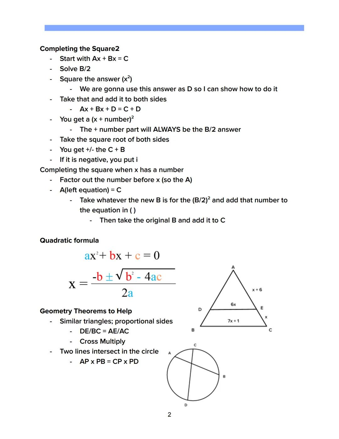 Solving Quadratics
Def: a quadratic equation is an equation with a degree 2
x² + Ay² - Bz²
A quadratic equation with one variable has the fo