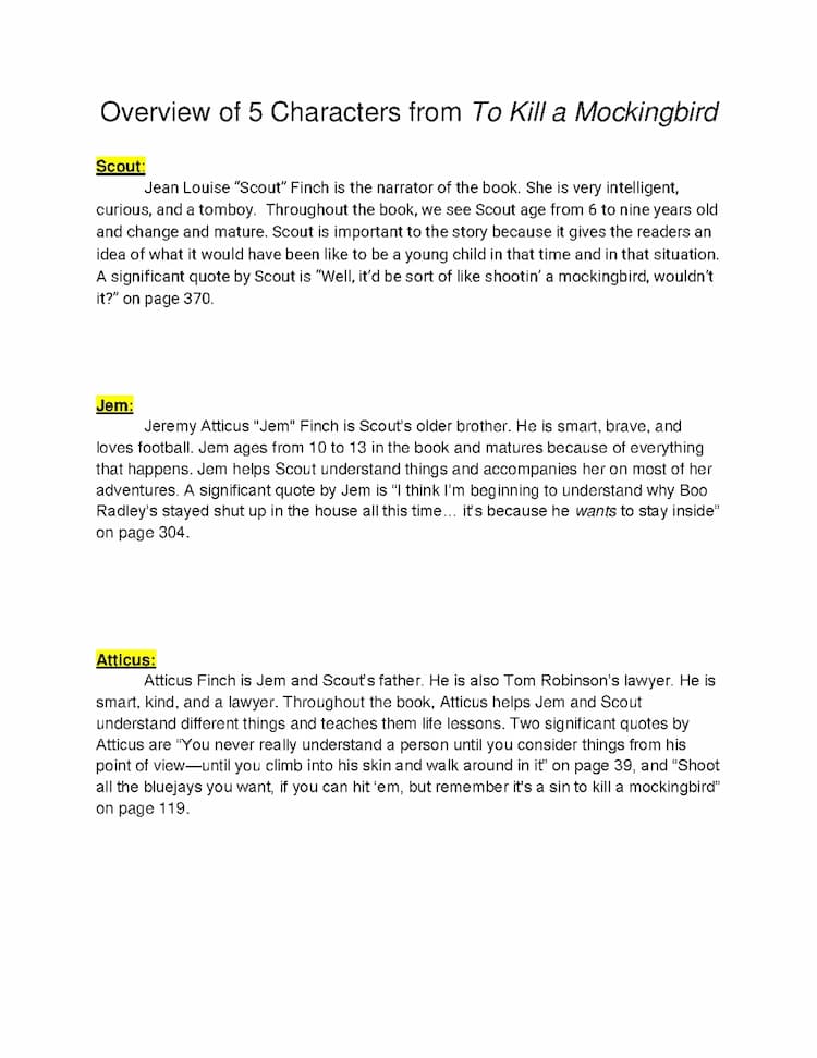 Know Overview of Main "To Kill A Mockingbird" Characters thumbnail