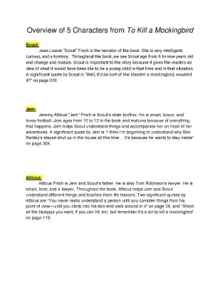 Know Overview of Main "To Kill A Mockingbird" Characters thumbnail