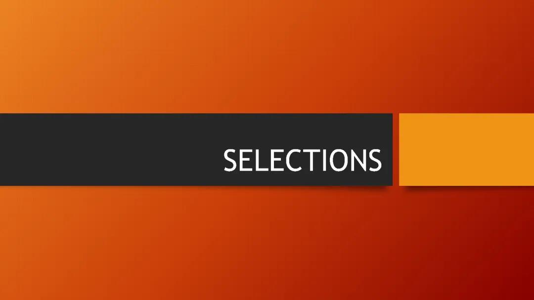 Selection statements Java programming