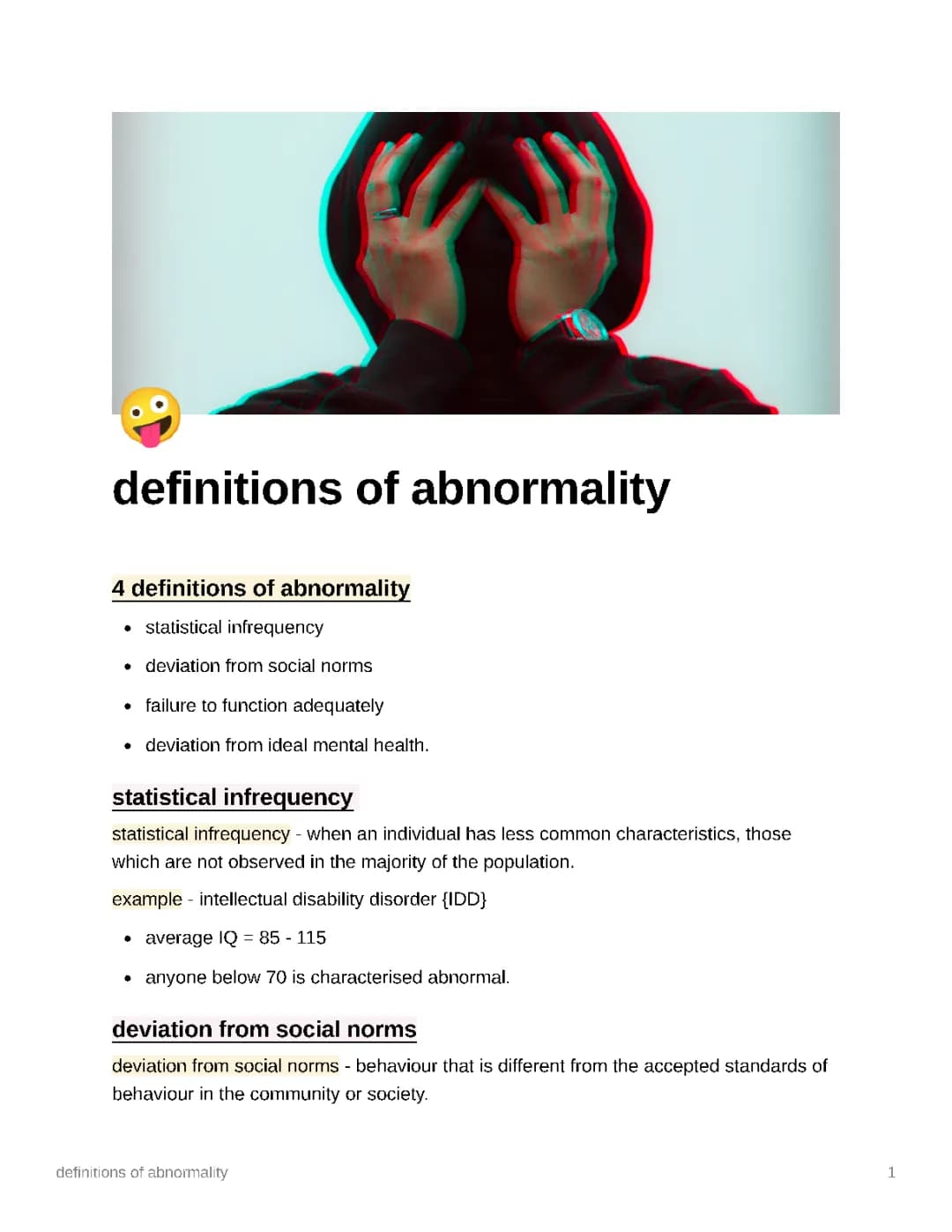 definitions of abnormalities 