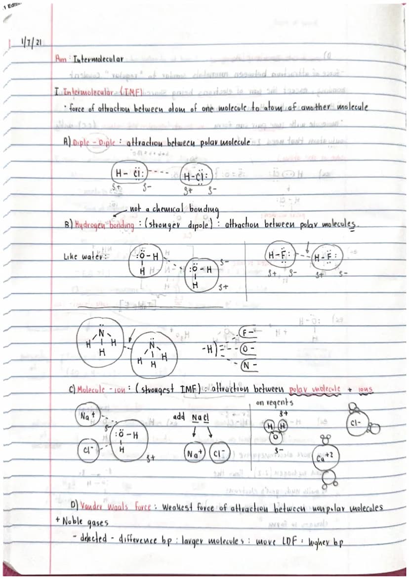 Aim: Intromolecular forces of attractioned to plizadorablessed awch
I Bond: force of attraction between atoms in a molecule:
A)Tonic bond: t