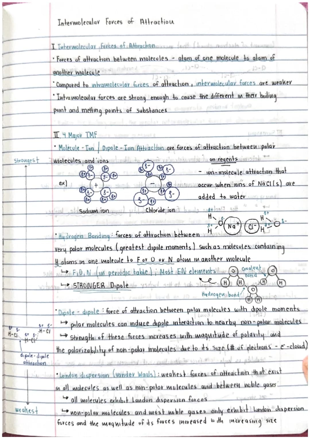 Aim: Intromolecular forces of attractioned to plizadorablessed awch
I Bond: force of attraction between atoms in a molecule:
A)Tonic bond: t