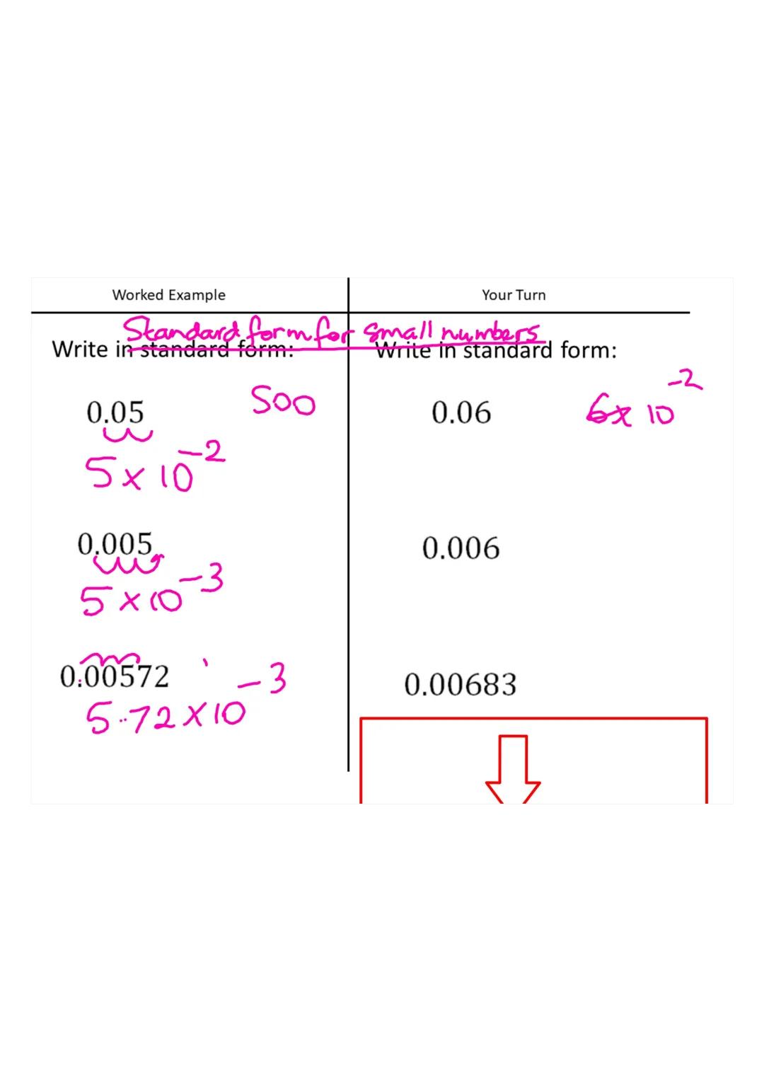 Q1 Convert to scientific notation:
a) 432,000
b) 1,010,000
Q2
2 cm
5 cm
9 cm
Caluculate the volume and the
surface area of the cuboid
Q3 A c