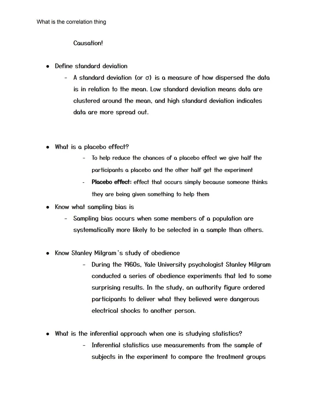 What is the correlation thing
AP Psychology Test Review For Test One
2021 - 40 Multiple Choice
(Finished)
● Name some disadvantages of longi