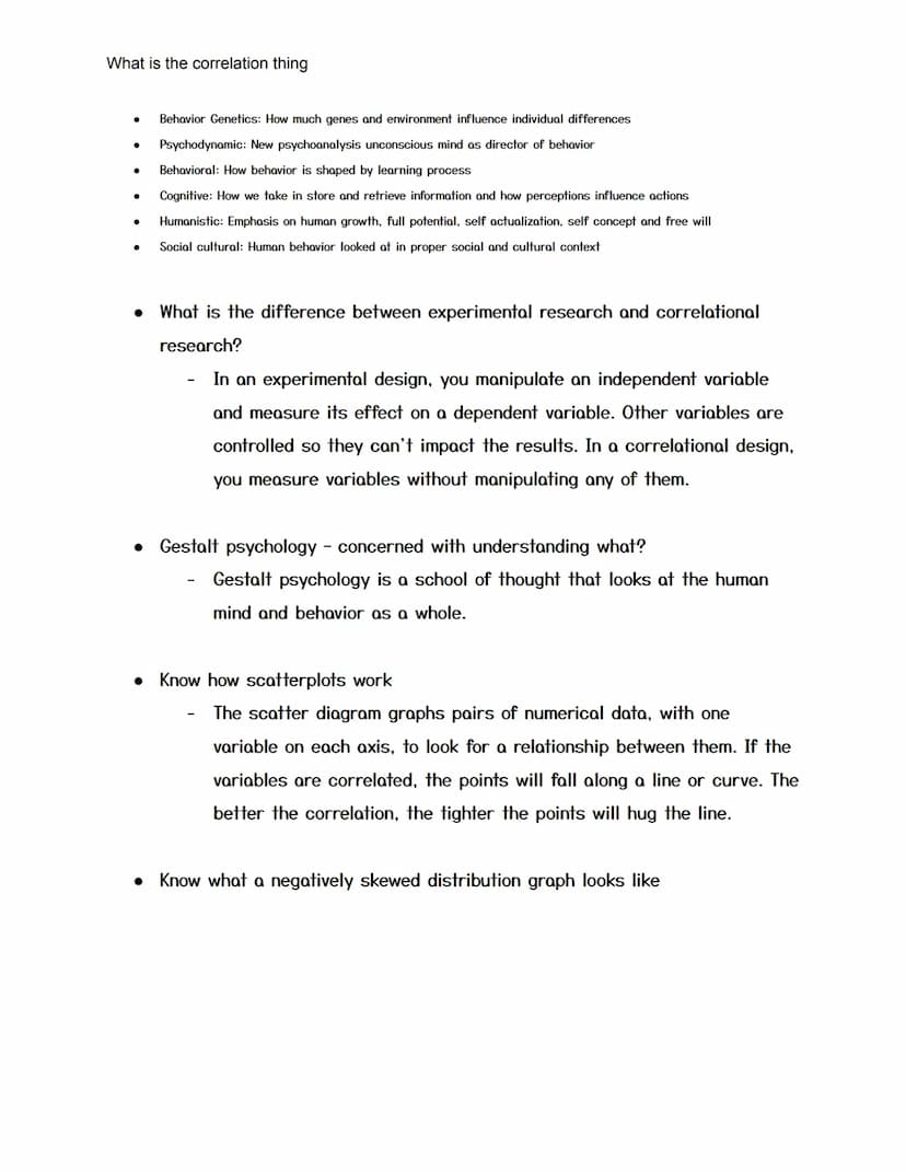 What is the correlation thing
AP Psychology Test Review For Test One
2021 - 40 Multiple Choice
(Finished)
● Name some disadvantages of longi