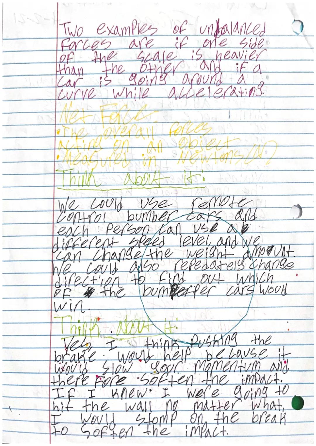"
Balanced and Unbalanced
Forces
• A Push or Pull from one.
object on another. It CAM
Cause movement.
• Gravity's force pulls down towards
E
