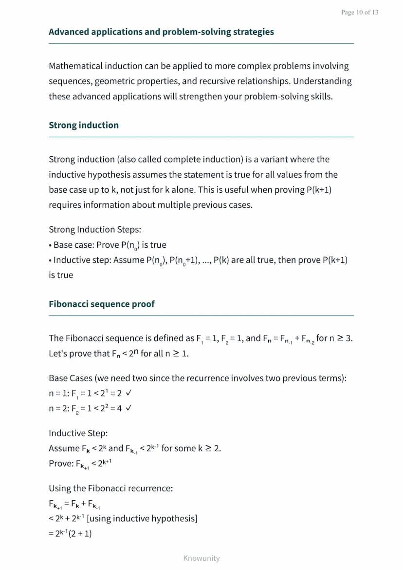 Mathematical induction: Proving statements for all natural numbers
Learn to prove mathematical statements using the
principle of induction
W