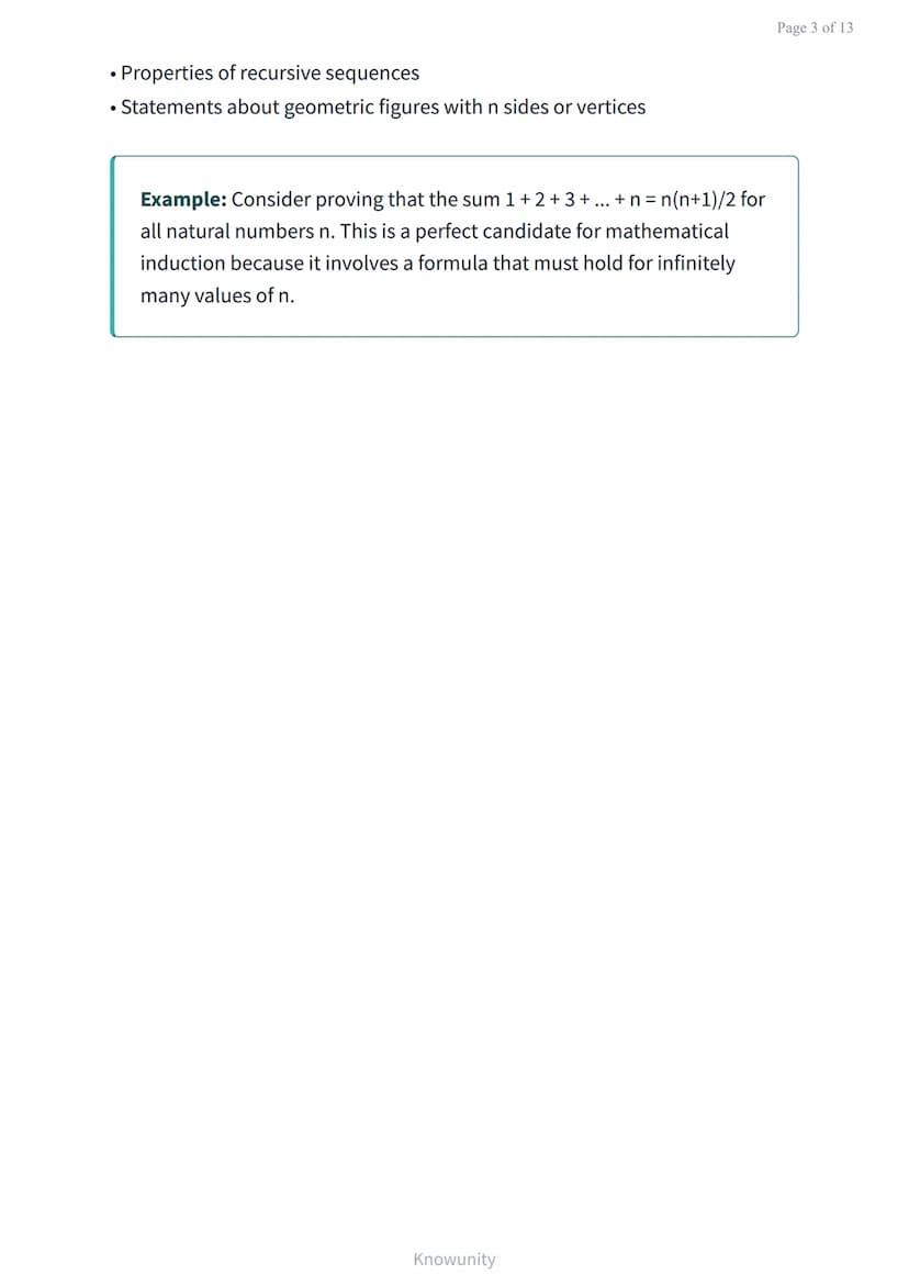 Mathematical induction: Proving statements for all natural numbers
Learn to prove mathematical statements using the
principle of induction
W