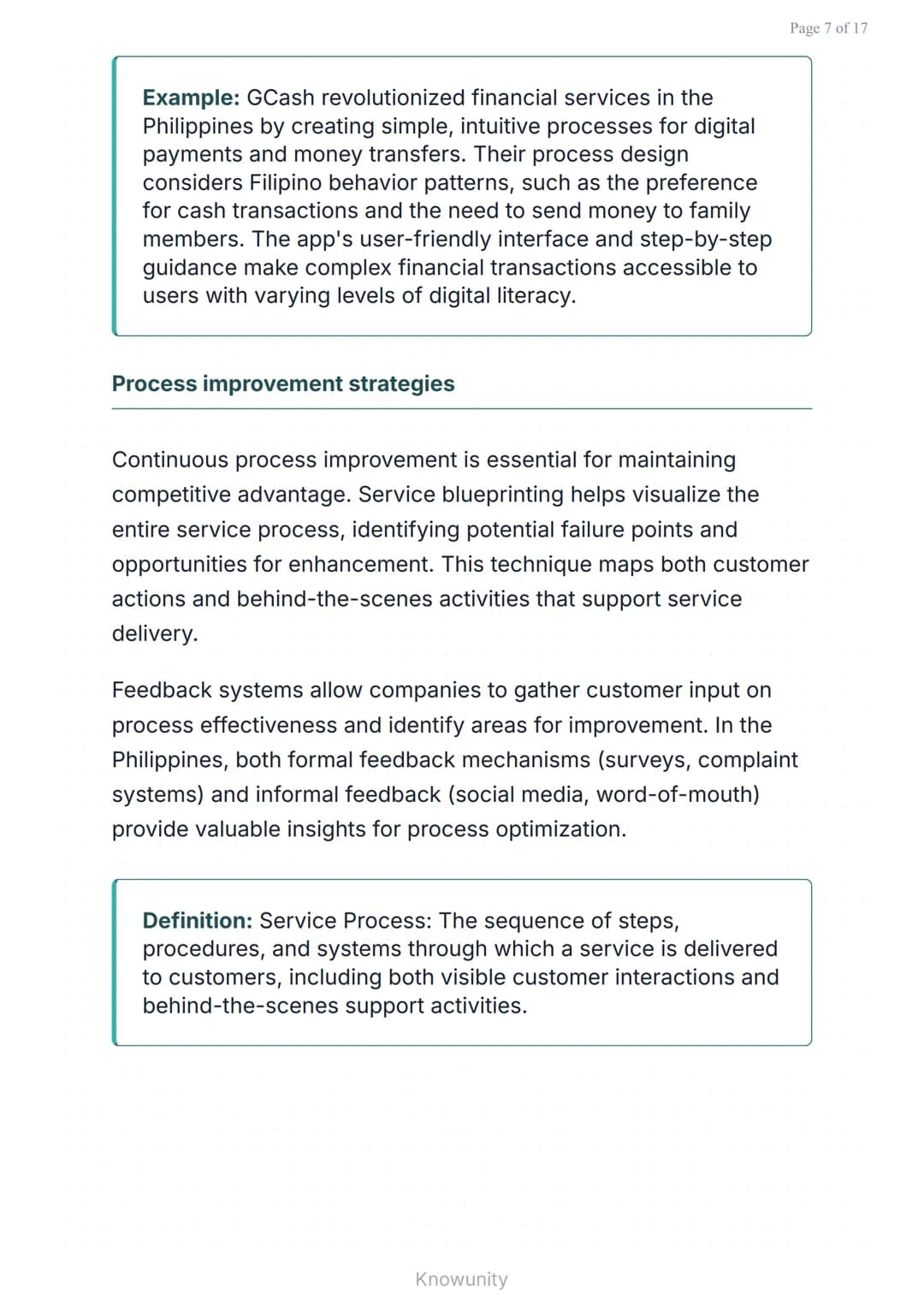 Page 1 of 17
Marketing Mix: People, Process & Physical Evidence in Philippine
Services
Extended 4Ps framework for Philippine service
m
arket