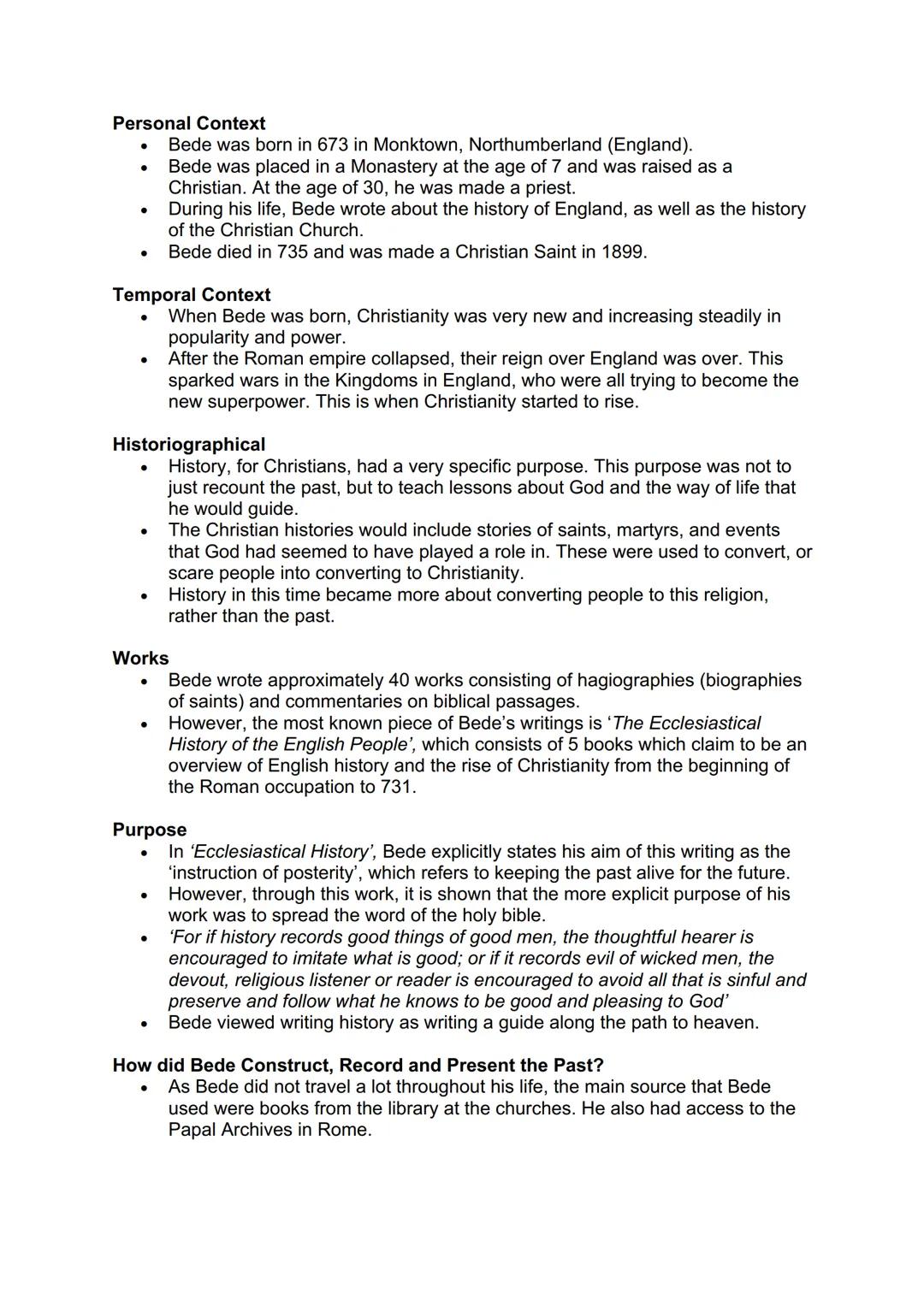 Extension History - Historians Revision Notes
Herodotus of Halicarnassus
Personal Context:
Herodotus was born in 484 BC in the Greek State o