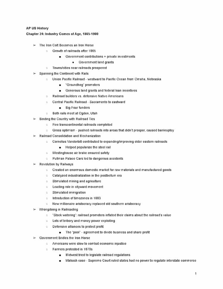 Know APUSH | Chapter 24: Industry Comes of Age Notes thumbnail