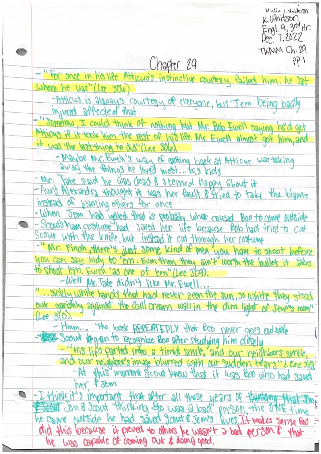 
<p>In chapter 28 of "To Kill a Mockingbird," Jem expresses his skepticism about anyone bothering the Radleys on Halloween night. However, l