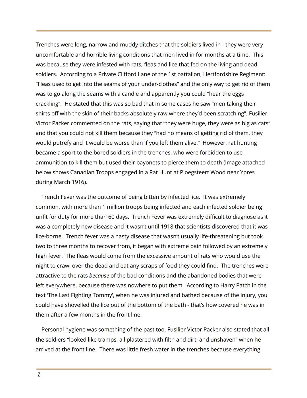 THE IMPACT WW1 HAD ON MEDICINE
Introduction
In this essay, I will be outlining my opinion regarding the Interpretations given. The Great
War