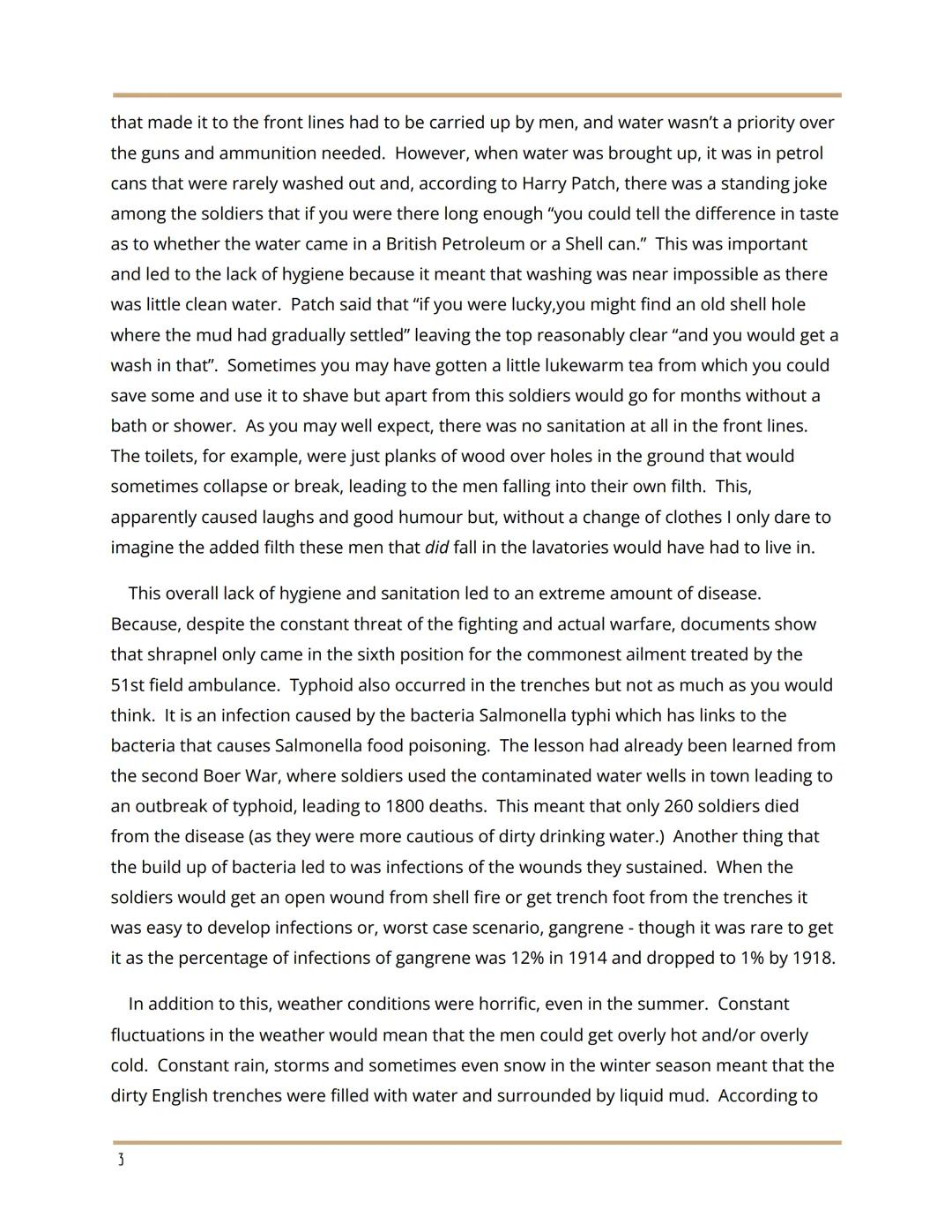 THE IMPACT WW1 HAD ON MEDICINE
Introduction
In this essay, I will be outlining my opinion regarding the Interpretations given. The Great
War