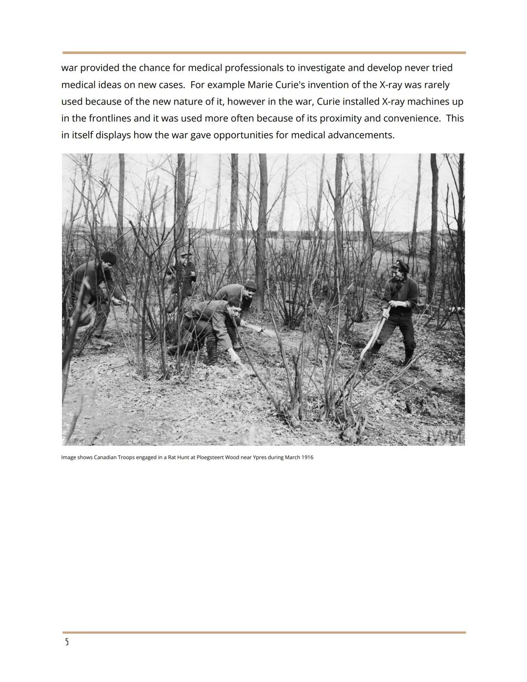 THE IMPACT WW1 HAD ON MEDICINE
Introduction
In this essay, I will be outlining my opinion regarding the Interpretations given. The Great
War