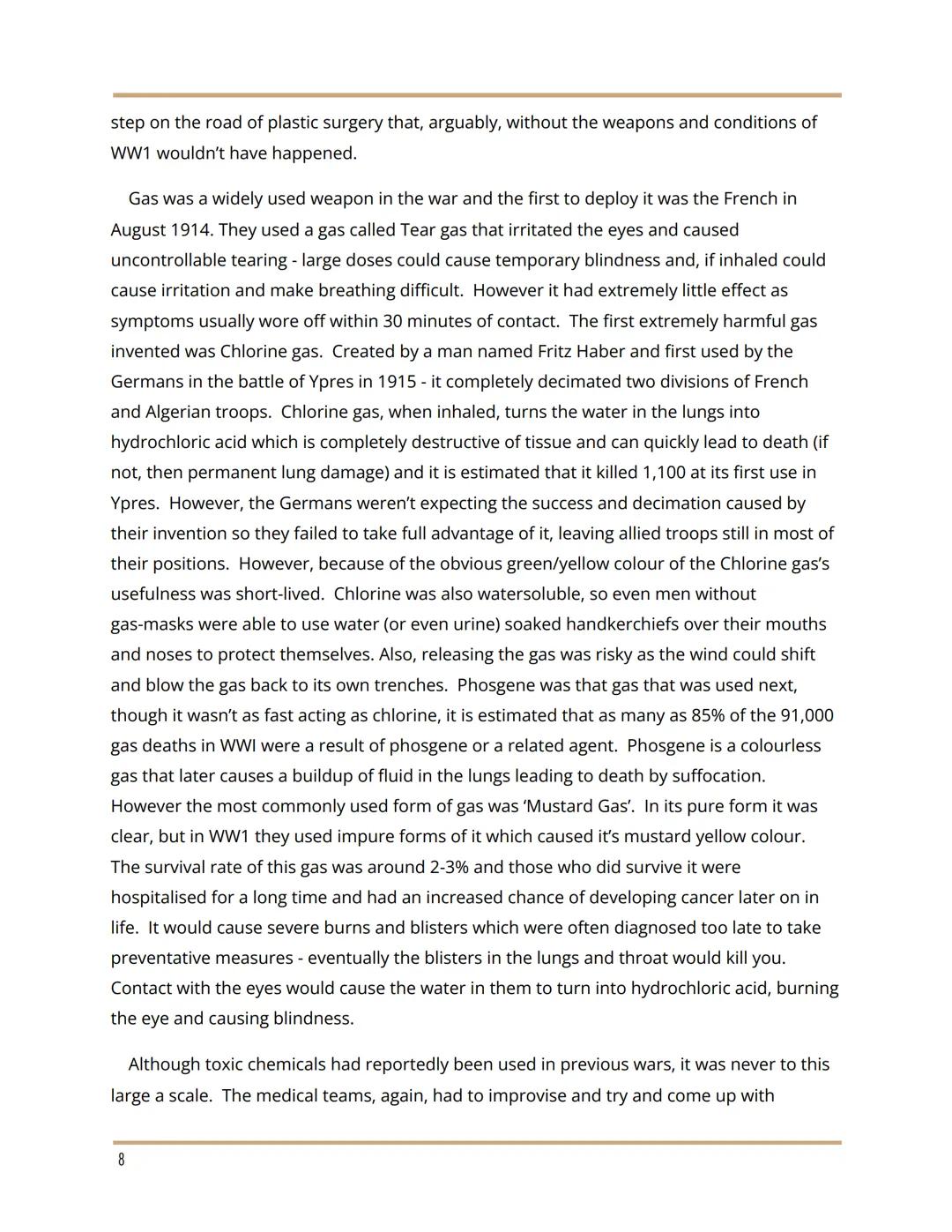 THE IMPACT WW1 HAD ON MEDICINE
Introduction
In this essay, I will be outlining my opinion regarding the Interpretations given. The Great
War