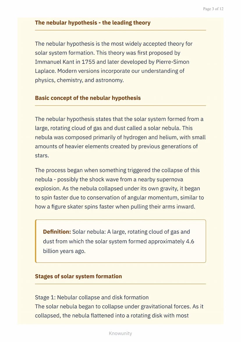 # Origin and Structure of the Earth: Theories on the Origin of the
Solar System

Understanding how our solar system formed
through major sci