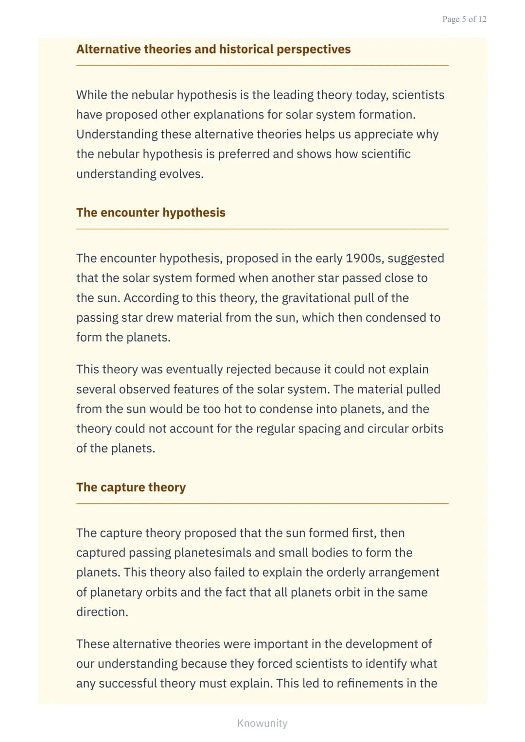 # Origin and Structure of the Earth: Theories on the Origin of the
Solar System

Understanding how our solar system formed
through major sci