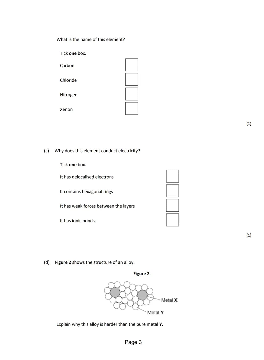 Q1.This question is about different substances and their structures.
(a) Draw one line from each statement to the diagram which shows the st