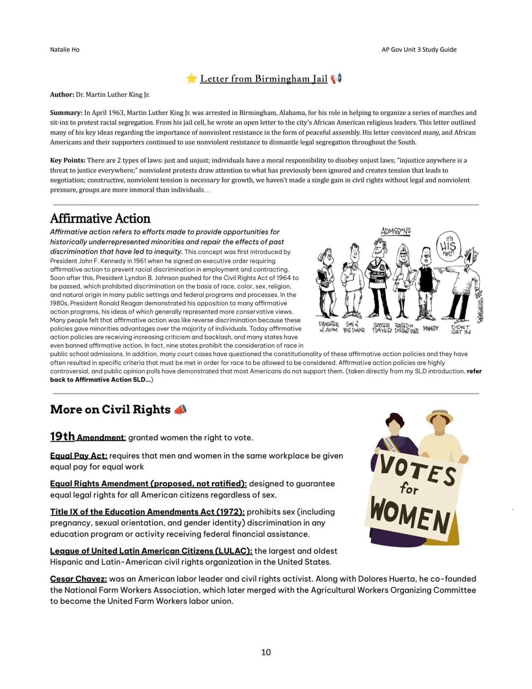 Natalie Ho
Unit 3: Civil Liberties and Civil
Rights - Study Guide
Topic 1: Civil Liberties
→
Freedom
*Civil LIBERTIES vs. Civil RIGHTS...
Ci