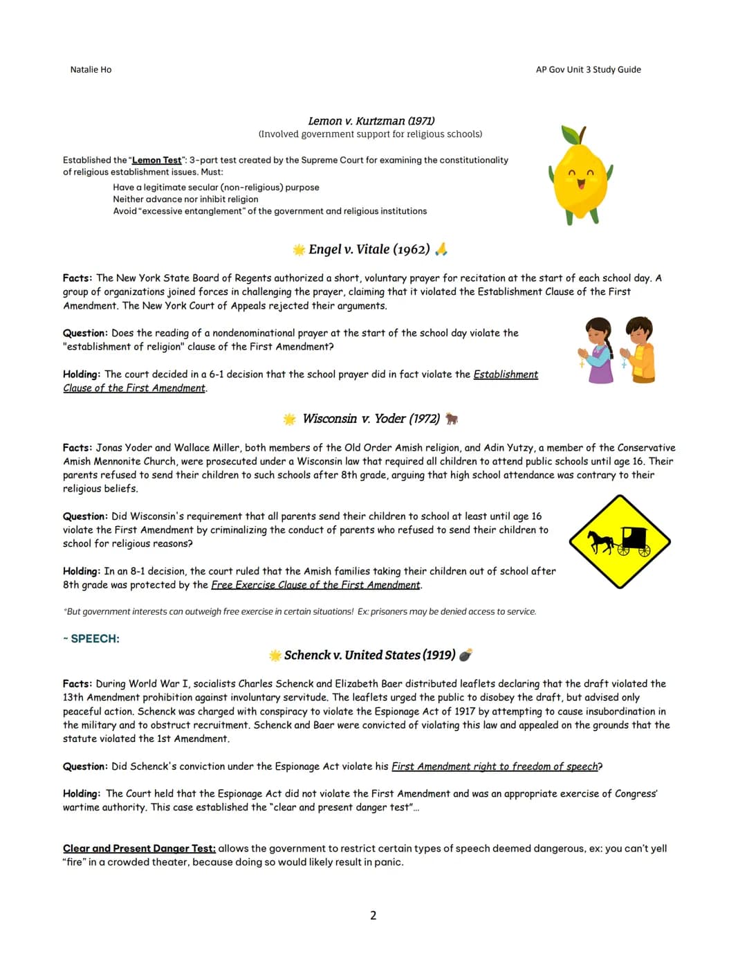 Natalie Ho
Unit 3: Civil Liberties and Civil
Rights - Study Guide
Topic 1: Civil Liberties
→
Freedom
*Civil LIBERTIES vs. Civil RIGHTS...
Ci