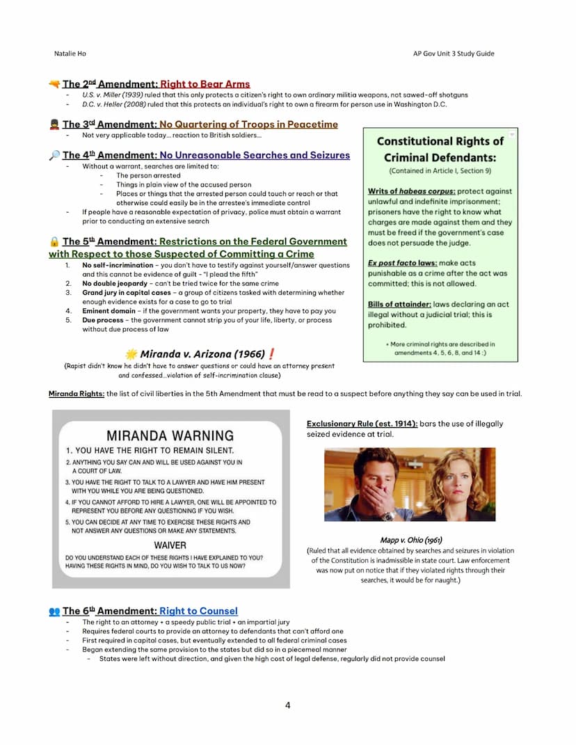 Natalie Ho
Unit 3: Civil Liberties and Civil
Rights - Study Guide
Topic 1: Civil Liberties
→
Freedom
*Civil LIBERTIES vs. Civil RIGHTS...
Ci