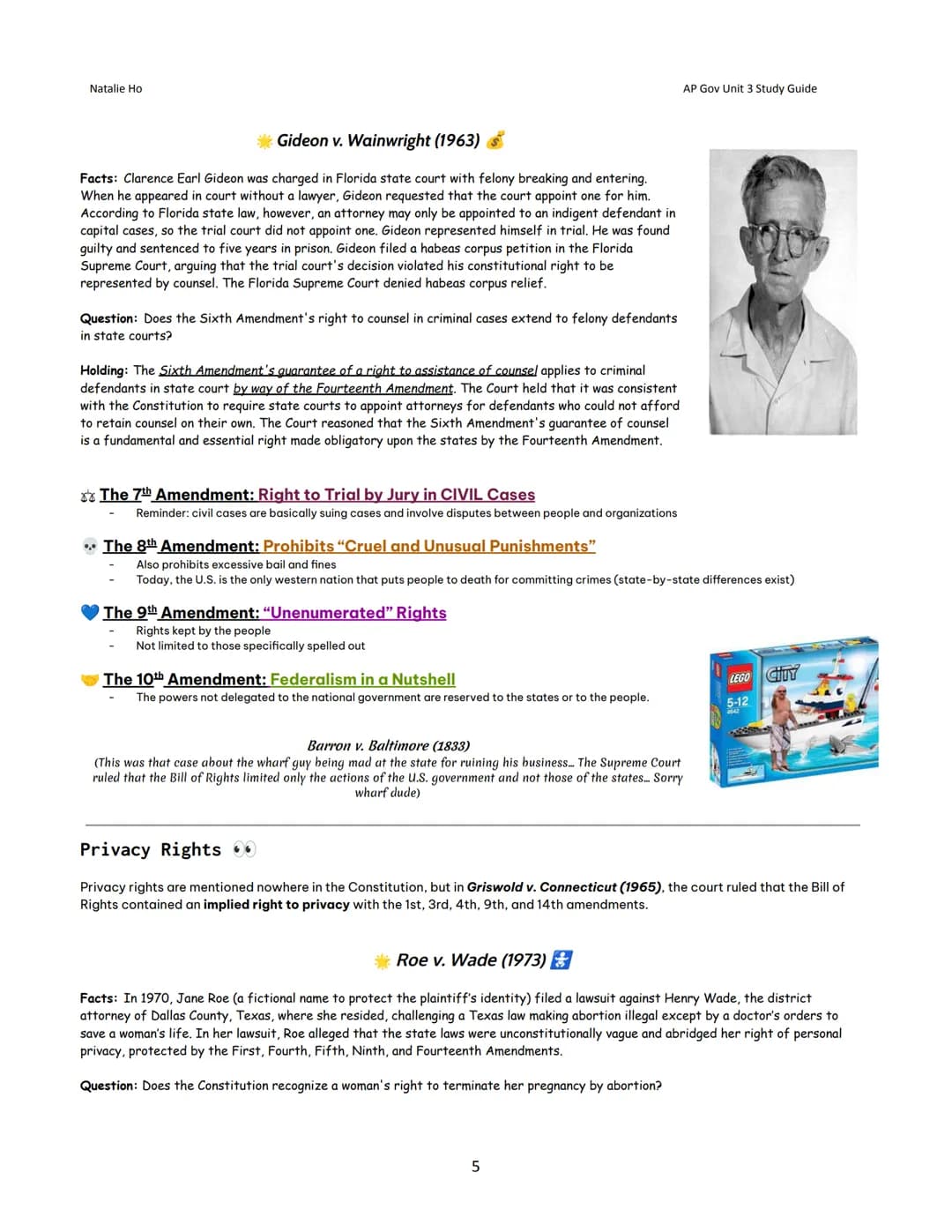 Natalie Ho
Unit 3: Civil Liberties and Civil
Rights - Study Guide
Topic 1: Civil Liberties
→
Freedom
*Civil LIBERTIES vs. Civil RIGHTS...
Ci