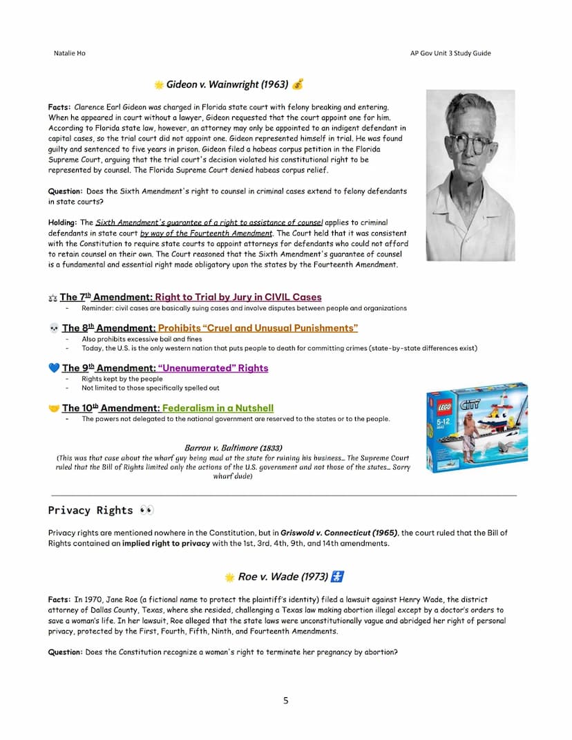 Natalie Ho
Unit 3: Civil Liberties and Civil
Rights - Study Guide
Topic 1: Civil Liberties
→
Freedom
*Civil LIBERTIES vs. Civil RIGHTS...
Ci