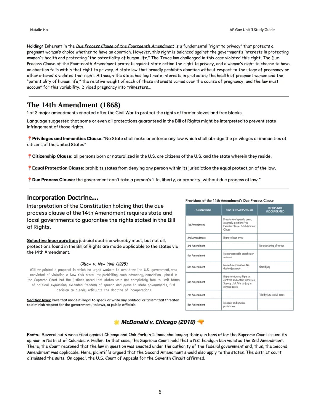 Natalie Ho
Unit 3: Civil Liberties and Civil
Rights - Study Guide
Topic 1: Civil Liberties
→
Freedom
*Civil LIBERTIES vs. Civil RIGHTS...
Ci