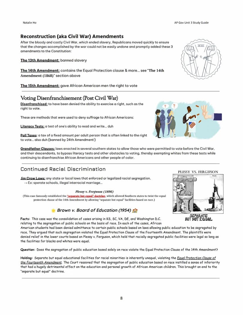 Natalie Ho
Unit 3: Civil Liberties and Civil
Rights - Study Guide
Topic 1: Civil Liberties
→
Freedom
*Civil LIBERTIES vs. Civil RIGHTS...
Ci