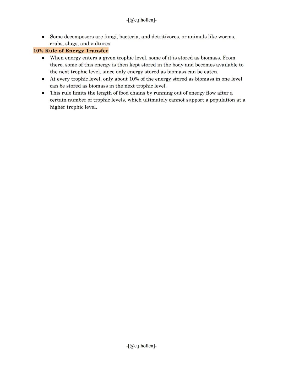 -[@c.j.hollen]-
Energy Transfer and Components
of Chains, Webs, and Pyramids
Definitions & Vocabulary
Autotrophs: Self-feeders that can make