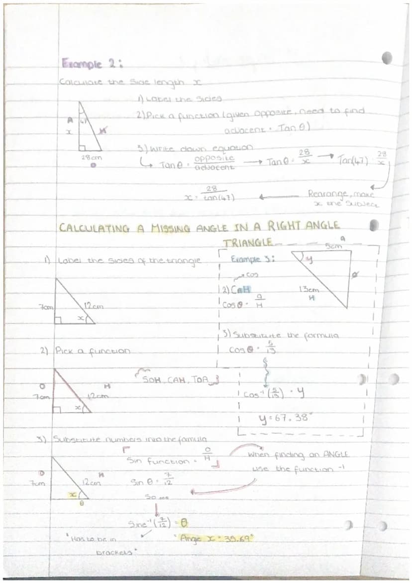 O
Tan
opposite - always
directly opposite xc.
H
25cm
A
1) Label the sides of the triangle
30%
CALCULATING THE MISSING SIDE OF A RIGHT ANGIE
