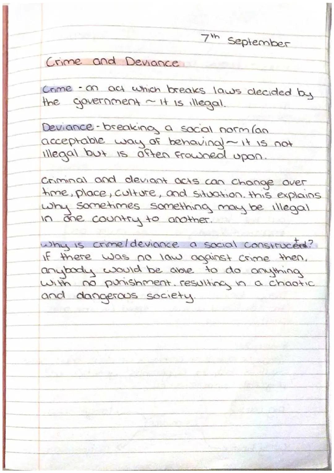 Easy Sociology Notes: Crime and Deviance, Marxist and Biological Theory PDF