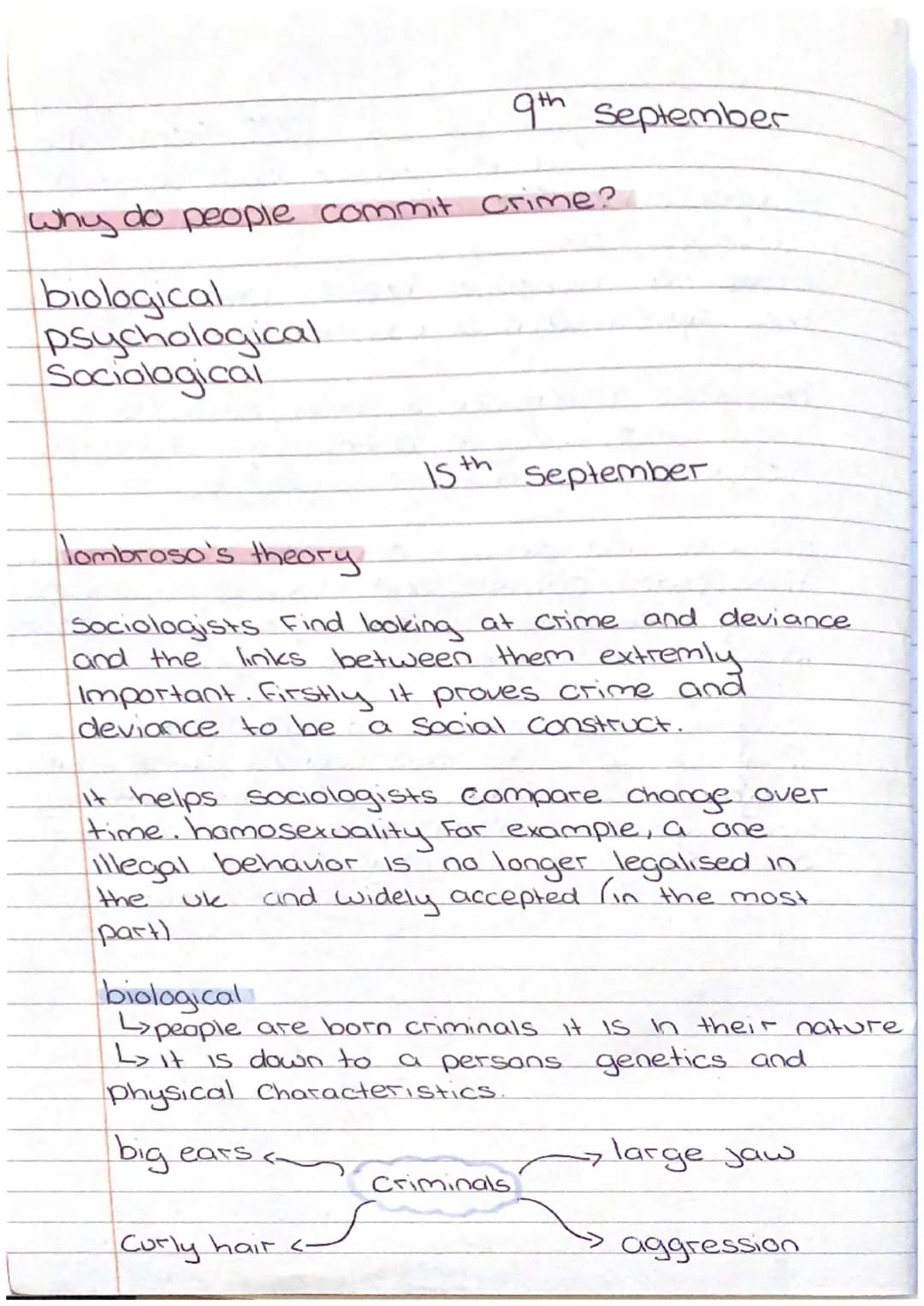 Crime and Deviance..
7th September
-
Crime 3 act which breaks laws decided by
the government ~ it is illegal.
Deviance-breaking a social nor